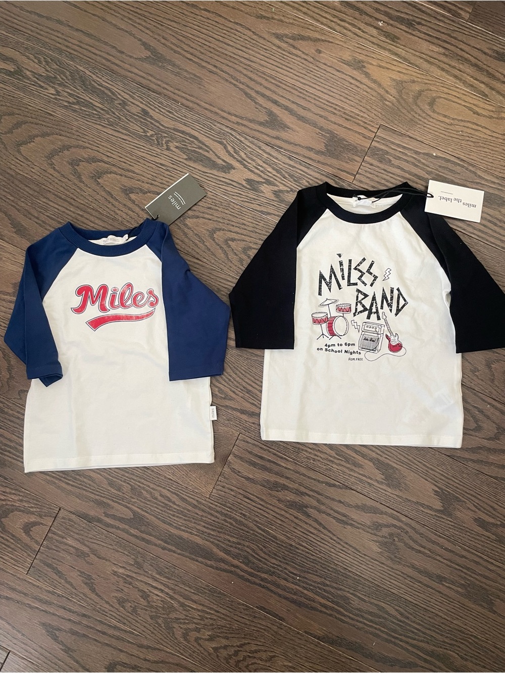 Miles the label. New never worn. Kids' Miles Graphic Raglan Shirt - White & Navy